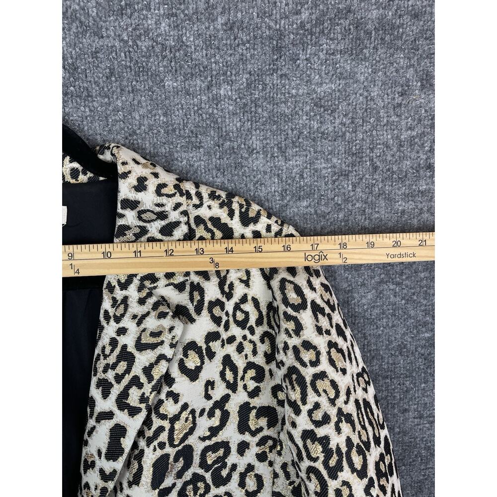 Chico's Women's Animal Print W/Gold Metallic L/S Blazer‎ Jacket 2 Large - Picture 4 of 10